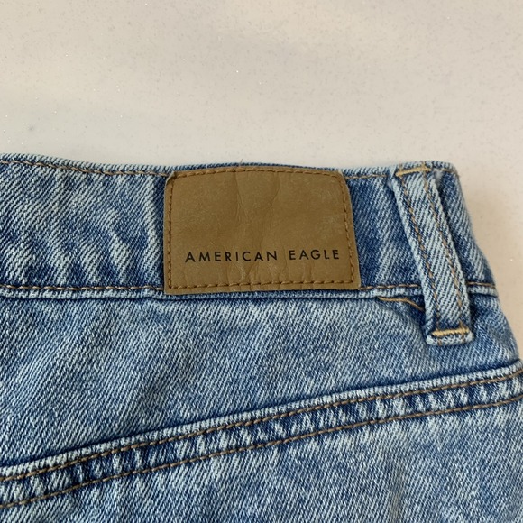 American Eagle Mom Short Woman 00 High‎ Rise Denim Blue Pleats Pockets  Beach - Picture 5 of 12